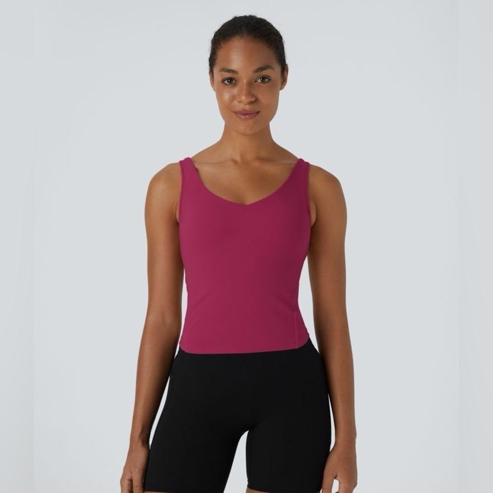 Halara Softlyzero™ Plush Padded V Neck Plain Tank Top XS